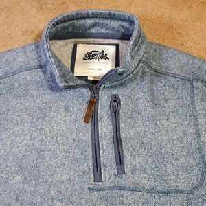 Wierd Fish Sweater  Men's XL Pullover Lined Knitted Quarter Zip Chest Pocket